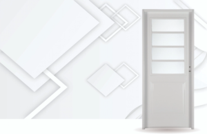 Puerta exterior de acero modelo Florencia 1/2 reja con triple contacto y vidrio