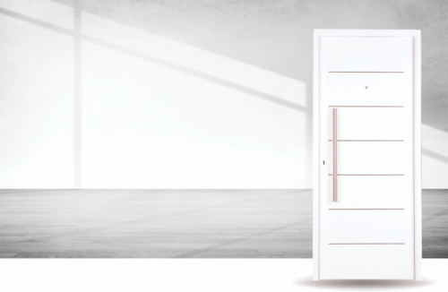 56 imperia blanca Puerta exterior de acero modelo 56 Imperia Multipunto con triple contacto