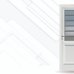 Puerta exterior de acero Florencia 1/2 reja con vidrio y triple contacto