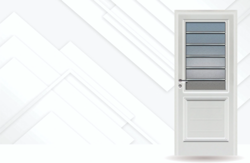 69 florencia vidrio repartido Puerta exterior de acero Florencia 1/2 reja con vidrio y triple contacto