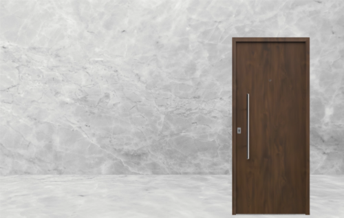 49-lisa-caoba Puerta exterior de acero caoba modelo 49 Lisa con triple contacto antibarreta