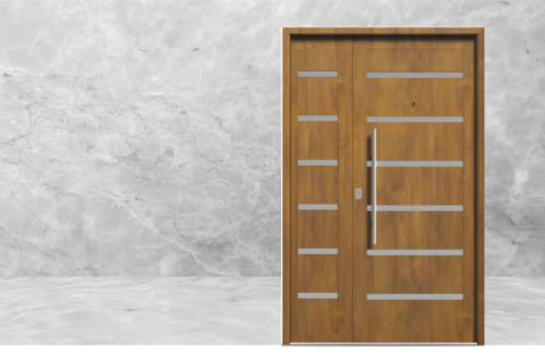 50-verona-ciego-roble Puerta exterior de acero roble ciega modelo 50 Verona Pavir con triple contacto