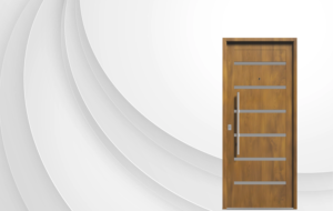 Puerta exterior de acero roble modelo 50 Verona con triple contacto antibarreta