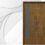 Puerta exterior de acero roble con postigo fijo modelo 56 Imperia Pavir