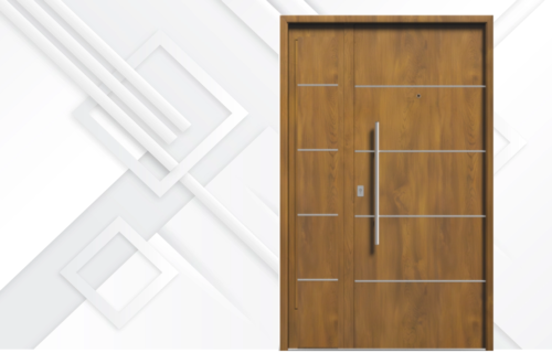 71-futura-ciego-roble Puerta exterior de acero roble ciega modelo 71 Futura Pavir con triple contacto