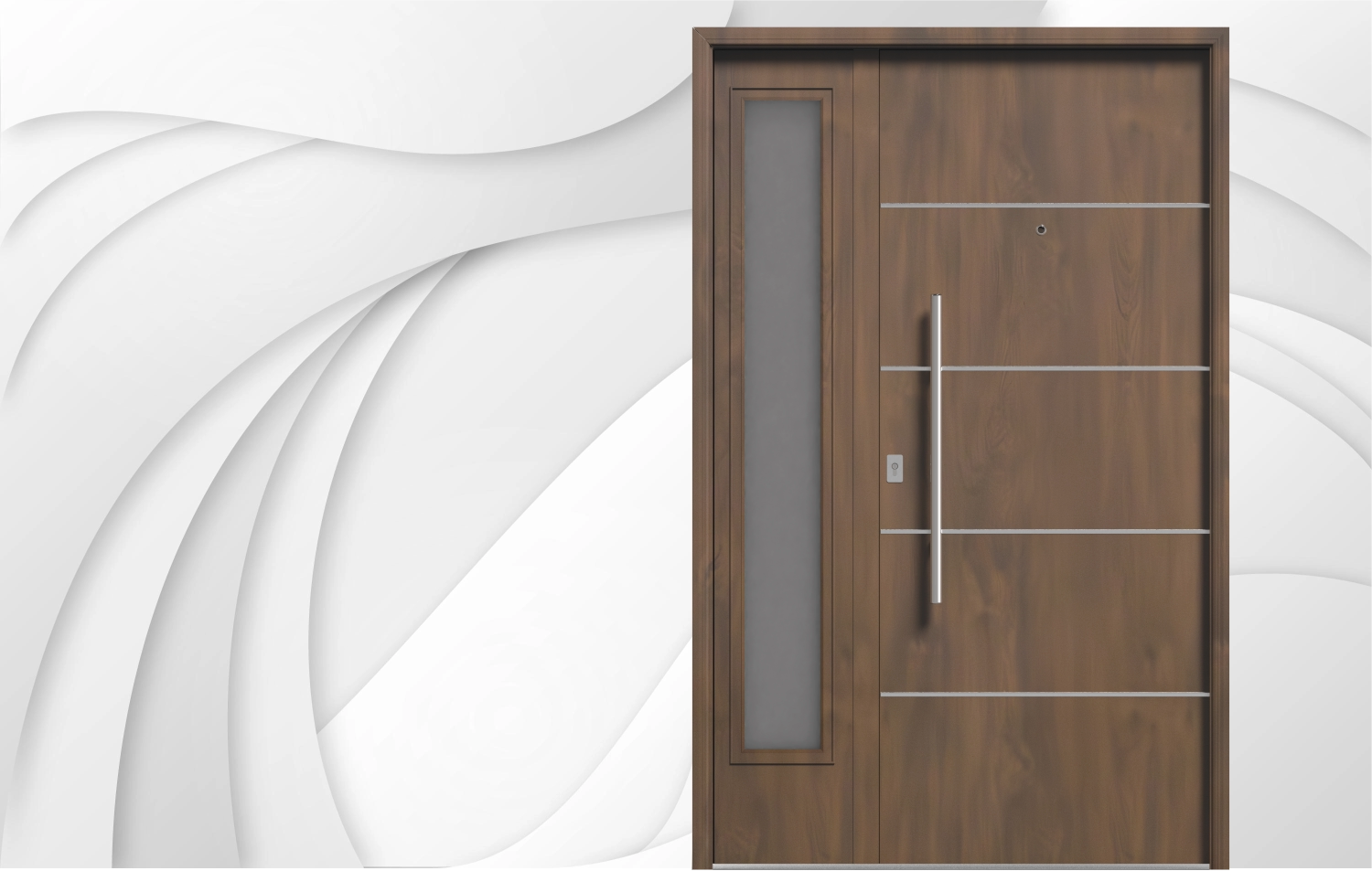 Puerta Exterior Antibarreta |71 Futura Caoba con Postigo Fijo