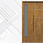 Puerta exterior de acero roble con postigo fijo modelo 71 Futura Pavir