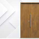 Puerta exterior de acero roble modelo 49 Lisa ciega con triple contacto