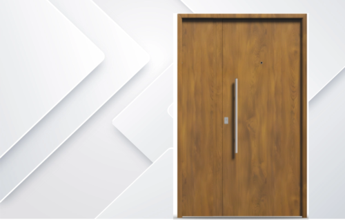 49-lisa-ciega-roble Puerta exterior de acero roble modelo 49 Lisa ciega con triple contacto