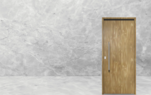 Puerta exterior de acero fresno modelo 49 Lisa con triple contacto antibarreta