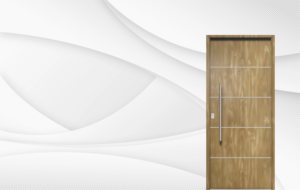 Puerta exterior de acero fresno modelo 71 Futura con triple contacto antibarreta