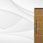 Puerta exterior de acero roble modelo 71 Futura con triple contacto antibarreta