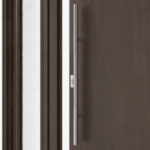 Puerta Exterior Antibarreta | 49 Lisa Caoba con Postigo Fijo - Imagen 5