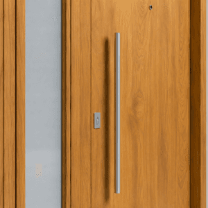 Puerta Exterior Antibarreta | 49 Lisa Roble con Postigo Fijo - Imagen 5