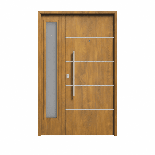 Puerta Exterior de Chapa Pavir 71 Futura Roble Postigo Fijo