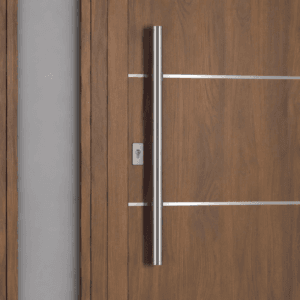 Puerta Exterior Antibarreta |71 Futura Caoba con Postigo Fijo - Imagen 5