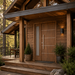Puerta Exterior Antibarreta |71 Futura Caoba con Postigo Fijo - Imagen 7