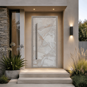 Puerta Exterior | Champagne Travertino con apliques - Imagen 6