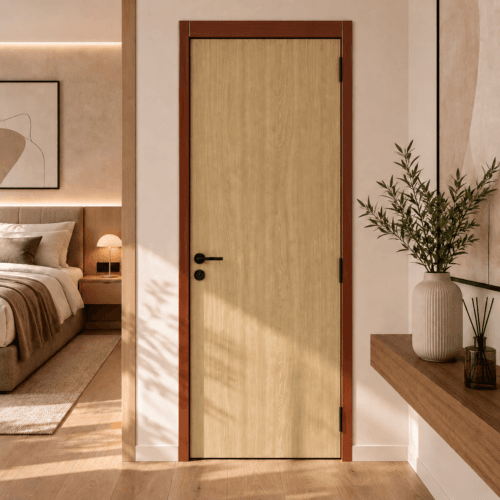 Puerta Placa Gromanti Selecta Roble PVC 70/10 Marco Chapa 22