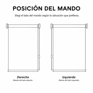 Posición del mando de la cortina roller: a la derecha o a la izquierda