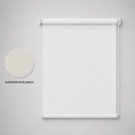 Cortina roller sunscreen blanca 100x110 — vista de frente