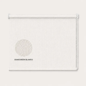 Cortina roller sunscreen blanca 100x60 — vista de frente