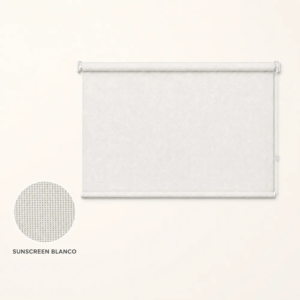 Cortina roller sunscreen blanca 120x90 — vista de frente