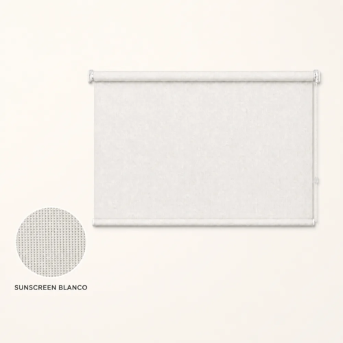 Cortina roller sunscreen blanca 120x90 — vista de frente