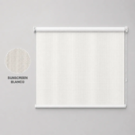 Cortina roller sunscreen blanca 150x110 — vista de frente