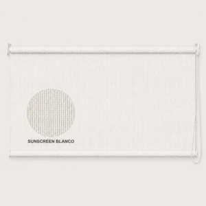 Cortina roller sunscreen blanca 150x60 — vista de frente