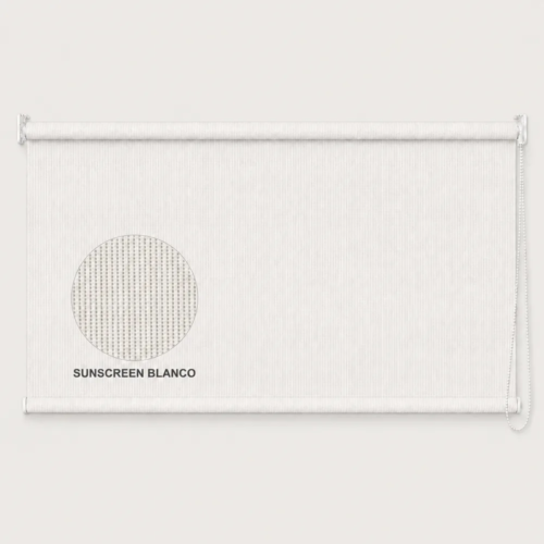 Cortina roller sunscreen blanca 150x60 — vista de frente