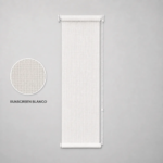 Cortina roller sunscreen blanca 30x110 — vista de frente