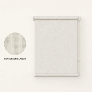 Cortina roller sunscreen blanca 50x90 — vista de frente