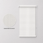 Cortina roller sunscreen blanca 60x110 — vista de frente