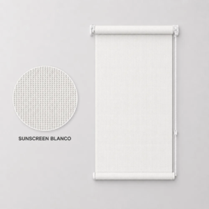 Cortina roller sunscreen blanca 60x110 — vista de frente