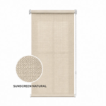 Cortina roller sunscreen natural 100x150 — vista de frente