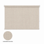 Cortina roller sunscreen natural 100x60 — vista de frente