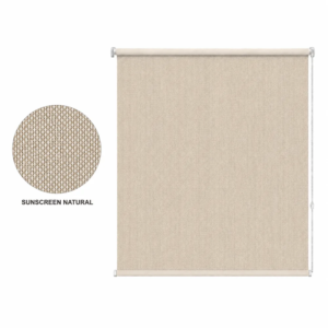 Cortina roller sunscreen natural 120x150 — vista de frente