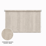 Cortina roller sunscreen natural 120x90 — vista de frente