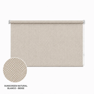 Cortina roller sunscreen natural 120x90 — vista de frente