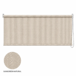 Cortina roller sunscreen natural 150x60 — vista de frente