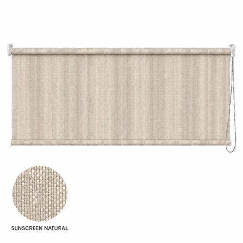 Cortina roller sunscreen natural 150x60 — vista de frente