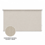 Cortina roller sunscreen natural 150x90 — vista de frente