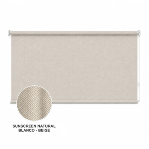 Cortina roller sunscreen natural 150x90 — vista de frente