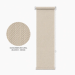 Cortina roller sunscreen natural 30x110 — vista de frente