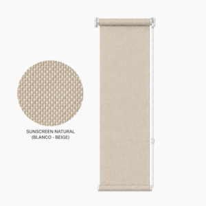 Cortina roller sunscreen natural 30x110 — vista de frente