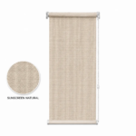 Cortina roller sunscreen natural 50x150 — vista de frente