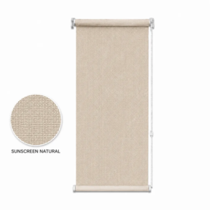 Cortina roller sunscreen natural 50x150 — vista de frente