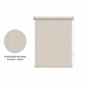 Cortina roller sunscreen natural 50x90 — vista de frente
