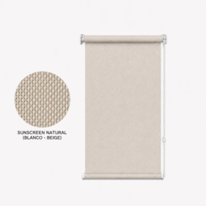 Cortina roller sunscreen natural 60x110 — vista de frente